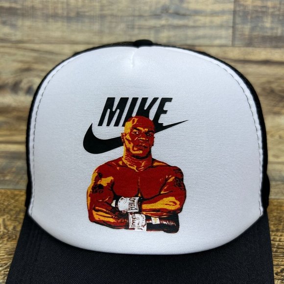 Mike Tyson Mens Trucker Hat Black Snapback 80s Boxer Heavyweight Champion Cap - Picture 3 of 8